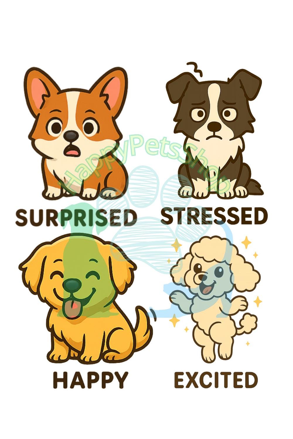 Dog Mood Digital Stickers Bundle, PNG For Daily Planner Stickers, iPad, Goodnotes, OneNote, Digital Planner, Ideal for Dog Lovers