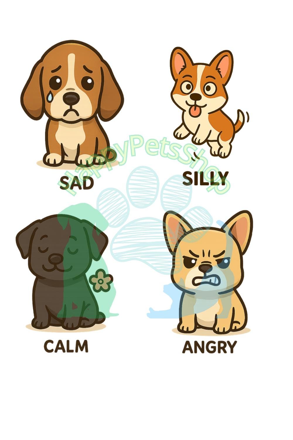 Dog Mood Digital Stickers Bundle, PNG For Daily Planner Stickers, iPad, Goodnotes, OneNote, Digital Planner, Ideal for Dog Lovers