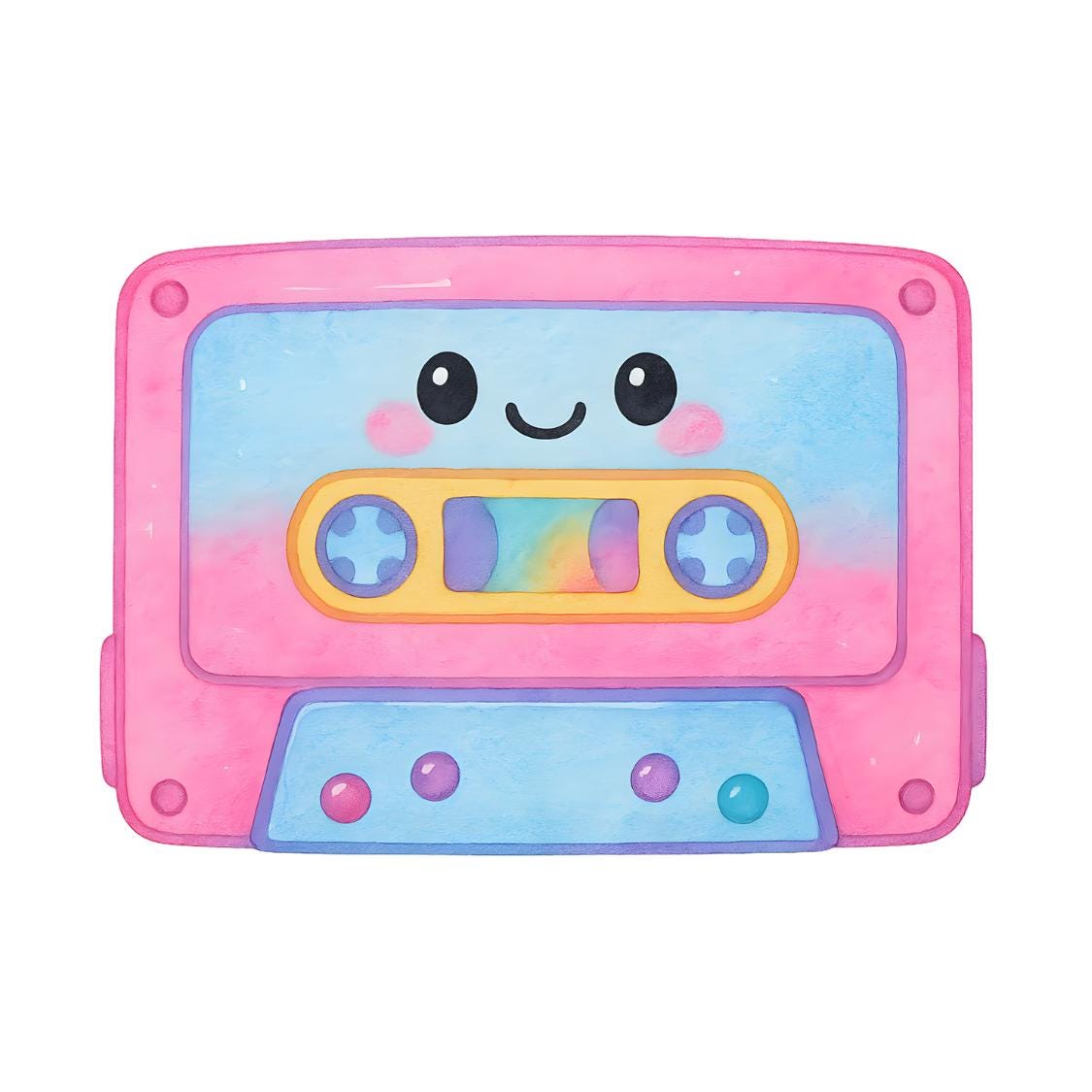 Y2K Watercolor Clipart Bundle – Cute Retro Aesthetic PNGs, Coquette & Chibi Style Stickers, 90s Pastel Art for Scrapbooking
