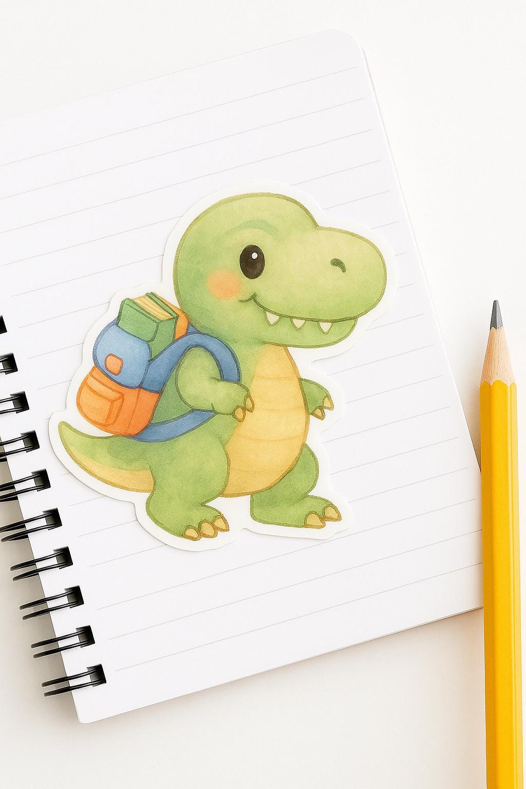 Back to School Dinosaur Clipart – Pastel Watercolor Cute Dinos Bundle – Student PNG Illustrations for Teachers, Crafts, Kids, Classroom Use