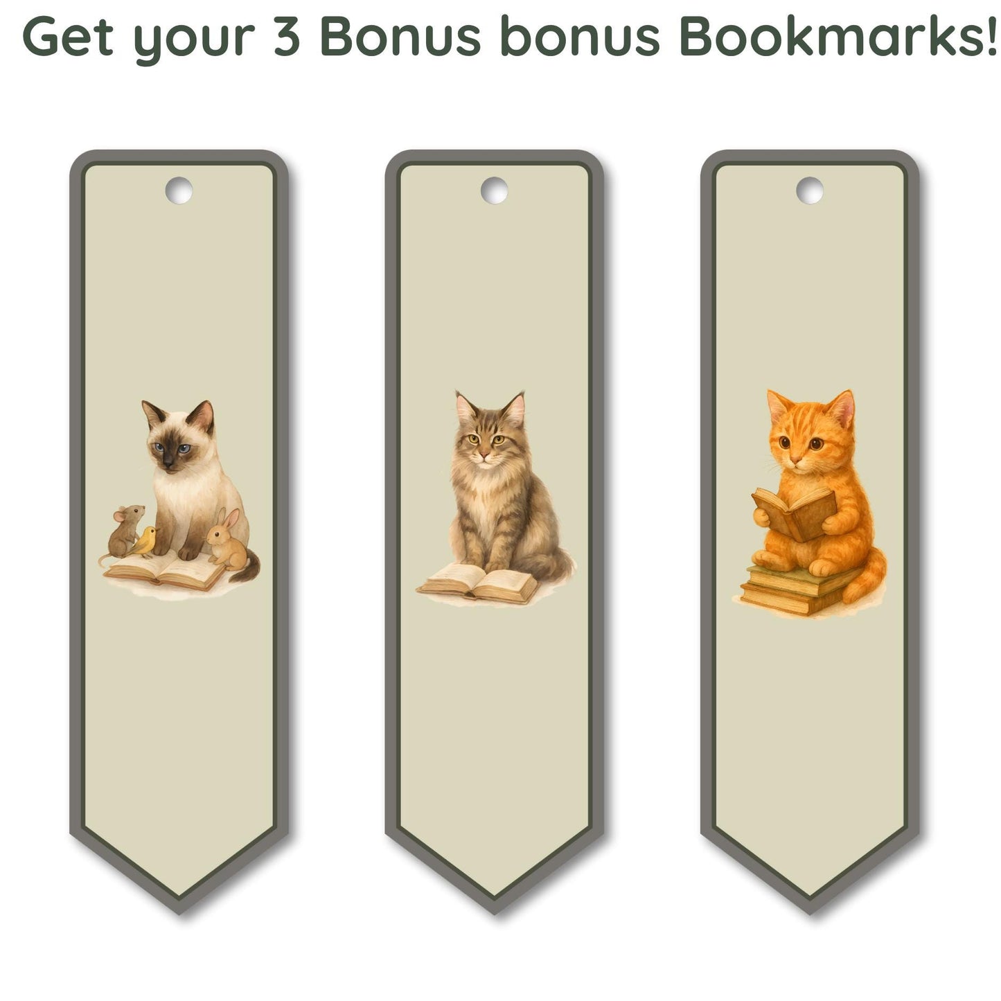 Watercolor Reading Cats Clipart Bundle – 12 Realistic Cat Illustrations + 3 Bonus Bookmarks | 300 DPI PNG | Cozy Bookish Aesthetic